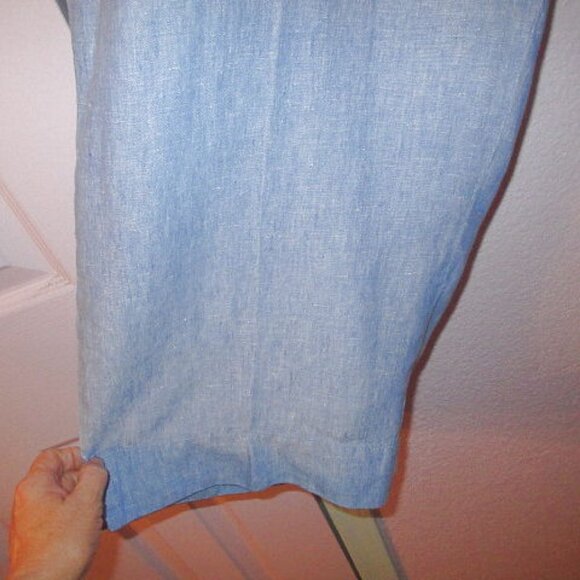 J. Jill Love Linen Pull On Pants Size 3X Pockets Wide Leg High Rise Crop Coastal - Picture 4 of 10